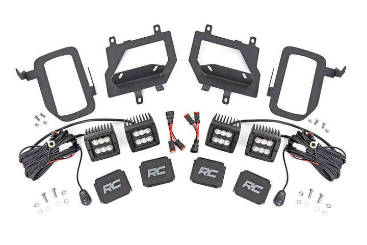 LED Light Kit | Fog Mount | Dual 2" Black Pairs | Flood | Ford F-150 (15-17)