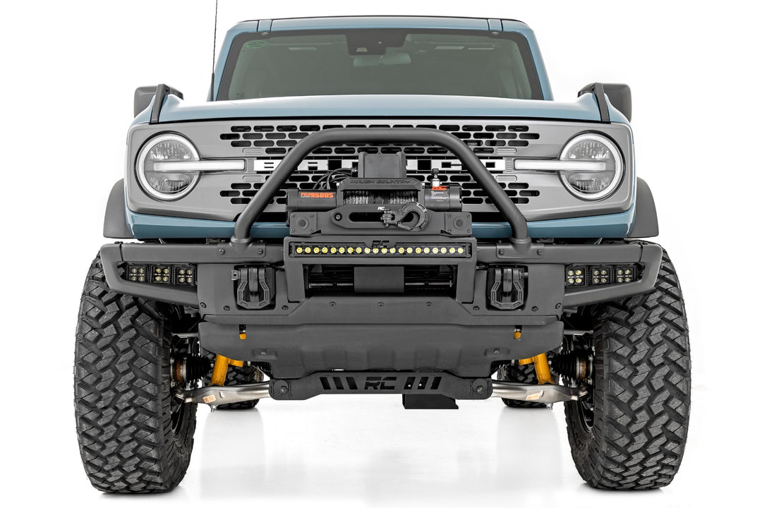 High Winch Mount | All Models | 20 Inch Black Single Row LED | DRL | Ford Bronco (21-26)