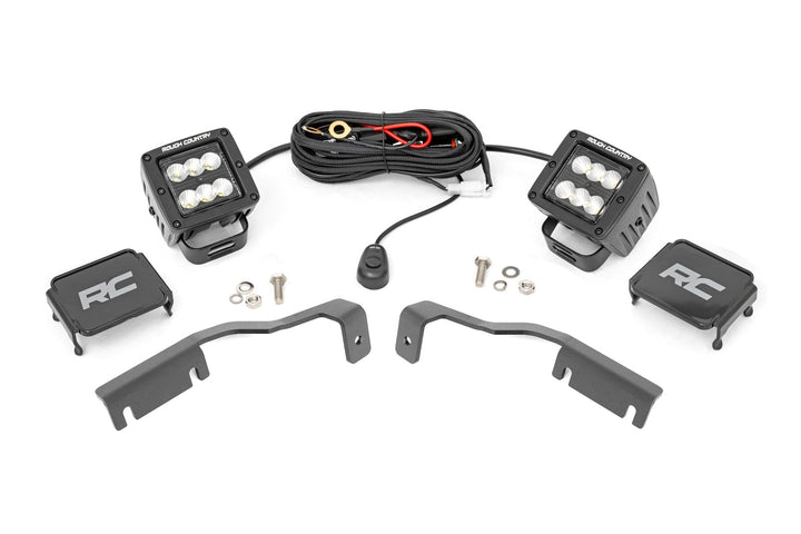 LED Light Kit | Ditch Mount | 2" Black Pair | Flood | Nissan Frontier (22-26)