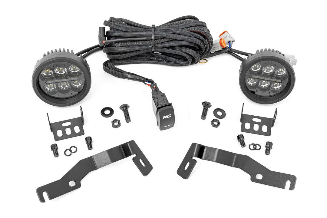LED Light Kit | Ditch Mount | Black Series Round | 3.5 Inch | Amber DRL | Toyota Tacoma (24-26)