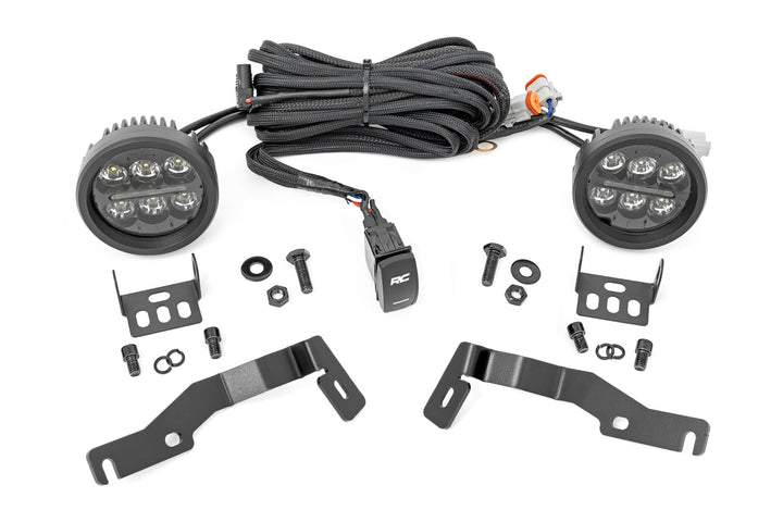 LED Light Kit | Ditch Mount | Black Series Round | 3.5 Inch | Amber DRL | Toyota Tacoma (24-26)