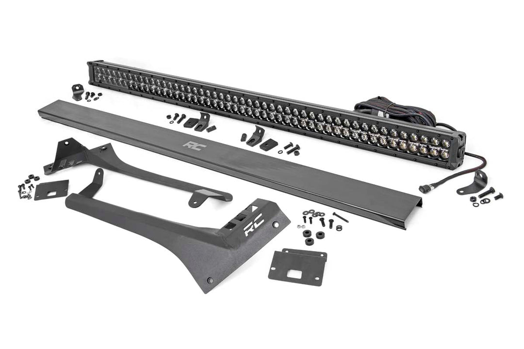 LED Light Kit | Windshield | 50" BLK Dual Row | Amber DRL | Jeep Gladiator JT/Wrangler JL (18-26)