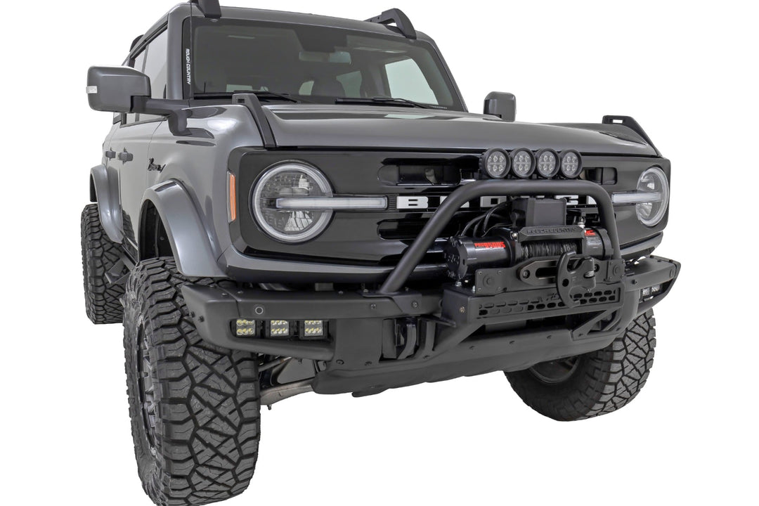 Safari Bar | 3.5" Round LED (Quad) | Black | Amber DRL | OE Modular Steel | Ford Bronco (21-26)