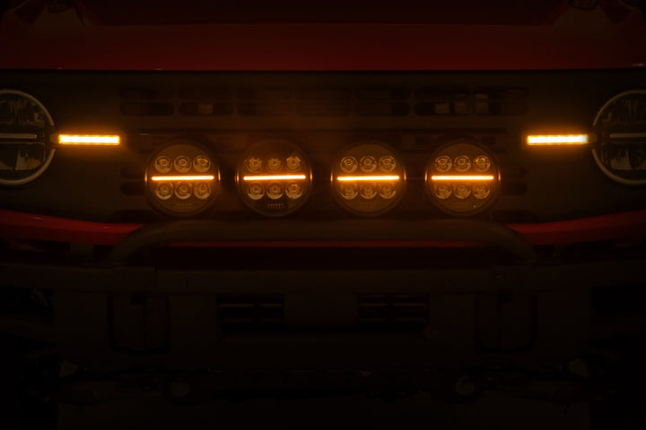 Light Bar Mount | 6.5 Inch Round LED (Quad) | OE Modular Steel | Ford Bronco (21-26)