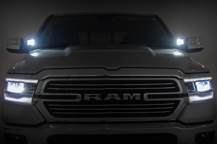 LED Light Kit | Ditch Mount | 2" Black Pair | White DRL | Ram 1500 (19-26)