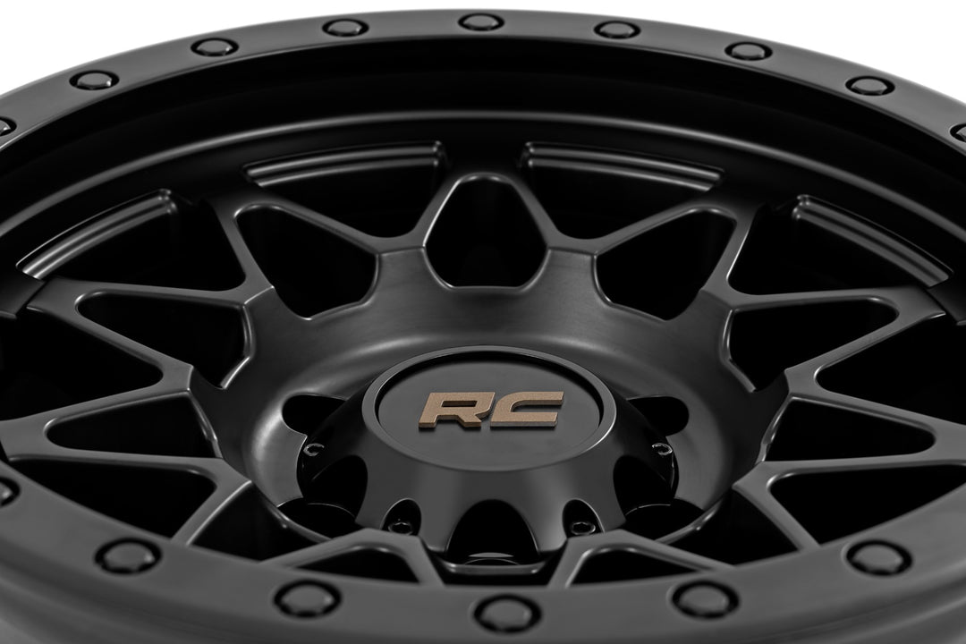 Rough Country 78 Series Wheel | Simulated Beadlock | Black | 17x8.5 | 5x5 | +0mm