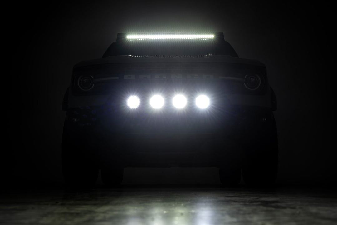 Nudge Bar | w/ Tow Hooks | 4 Inch Round Led (x4) | Ford Bronco Sport (21-24)