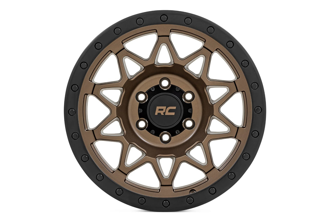 Rough Country 78 Series Wheel | Simulated Beadlock | Bronze/Black | 18x9 | 5x5 | -12mm