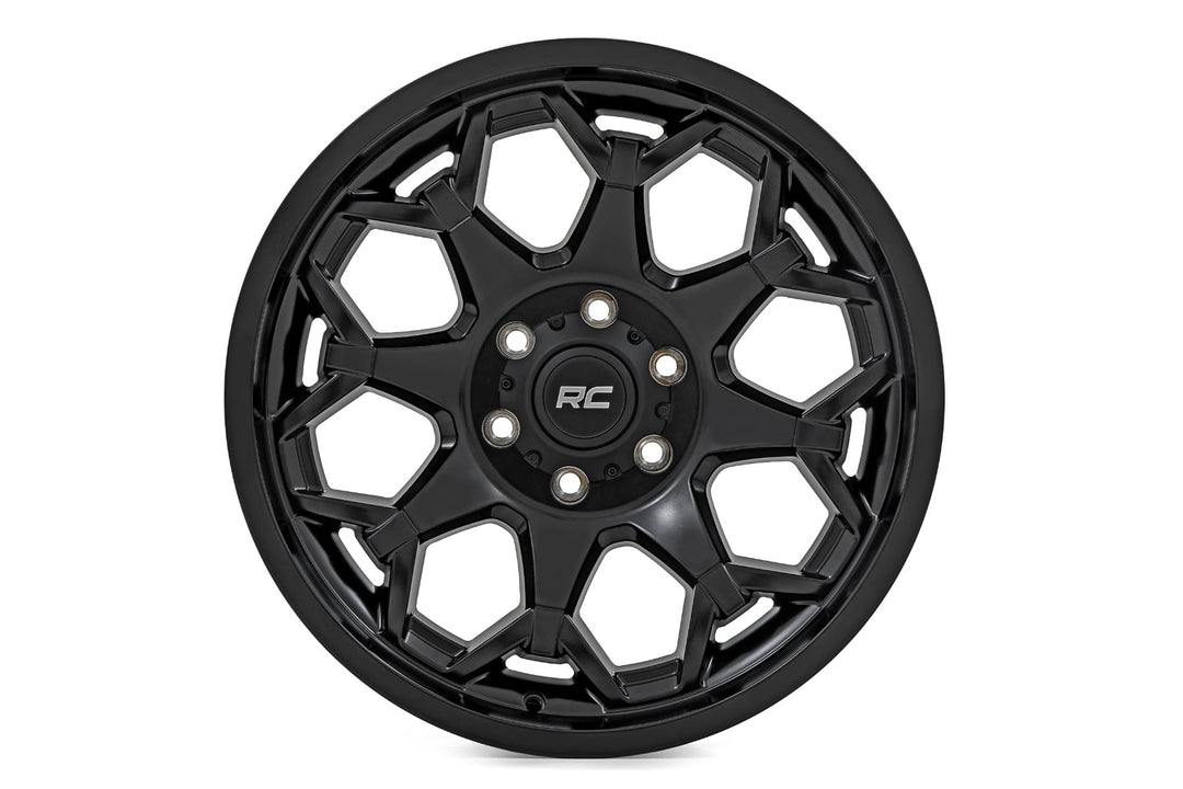 Rough Country 80 Series Wheel | One-Piece | Semi Gloss Black | 20x10 | 5x5 | -19mm