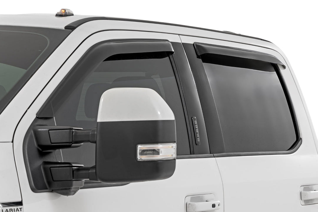 Side Window Deflectors | Tape On Rain Guard | Ford F-150/Lightning/F-250/F-350/Raptor (15-26)