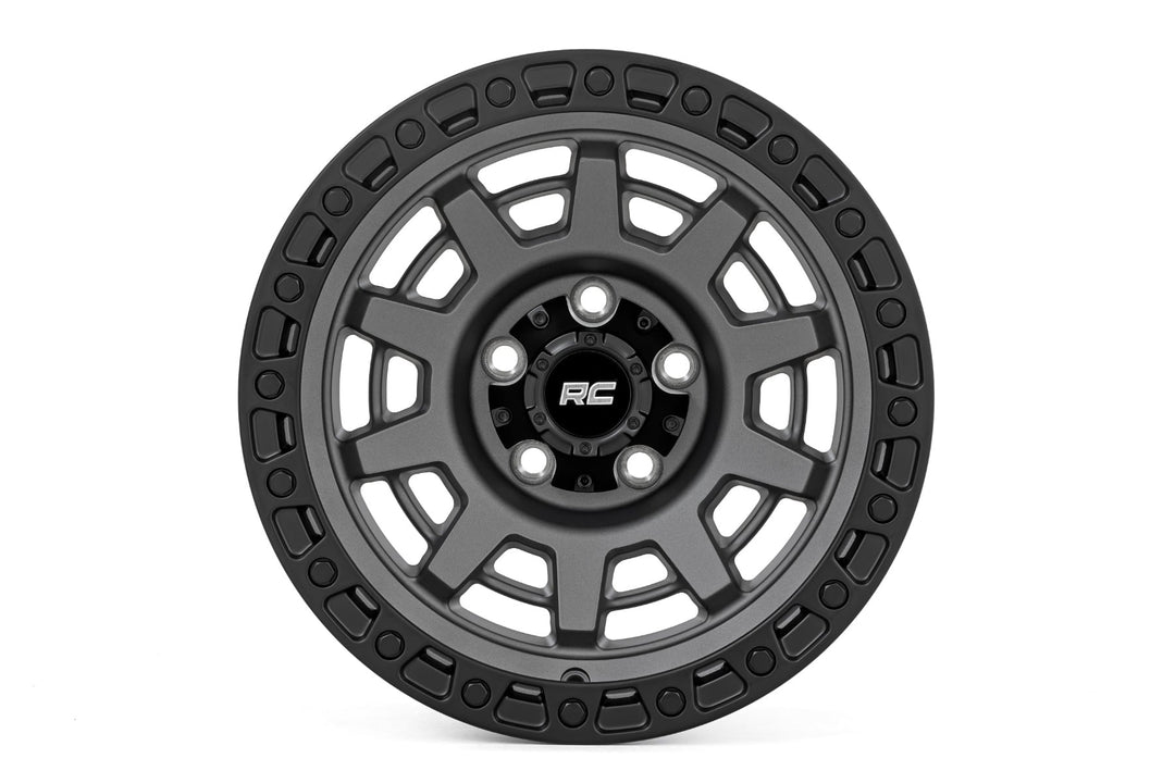 Rough Country 85 Series Wheel | One-Piece | Gunmetal Gray/Black | 15x8 | 5x5.5 | -19mm