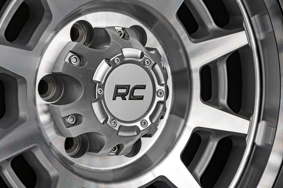 Rough Country 85 Series Wheel | Simulated Beadlock | Full Machine | 17x9 | 5x5 | -12mm
