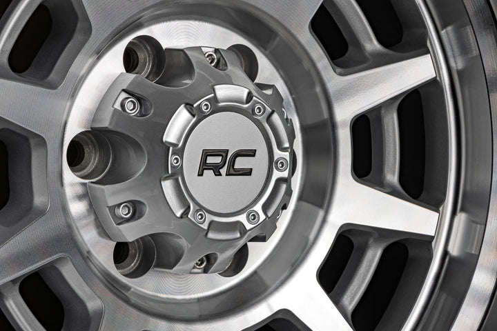 Rough Country 85 Series Wheel | Simulated Beadlock | Full Machine | 17x9 | 5x5 | -12mm