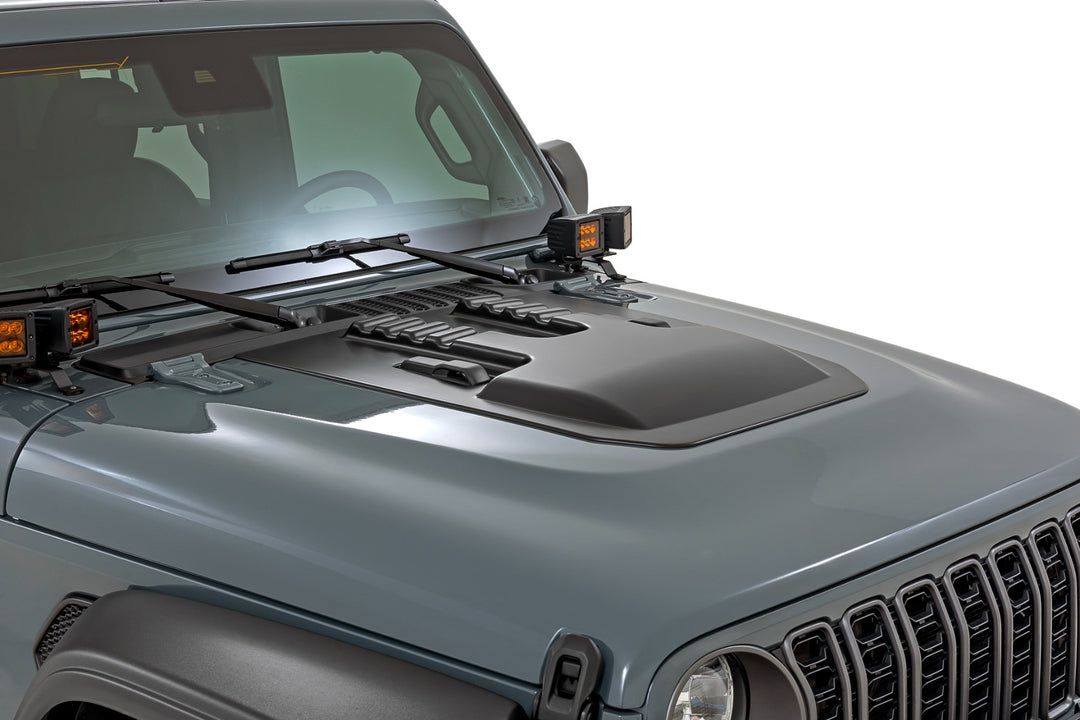 Hood Scoop | PW7 Bright White | Jeep Gladiator JT/Wrangler JL 4WD (2018-2026)