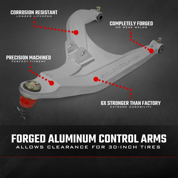 Black Forged Alum High Clearance 2" Fwd Offset Control Arms w/Ball Joints | Polaris Ranger 1000XP