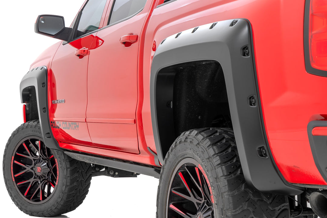 Pocket Fender Flares | 6'7" & 8' Bed | GJI Shadow Gray | Chevy Silverado 1500 (14-18)/2500HD