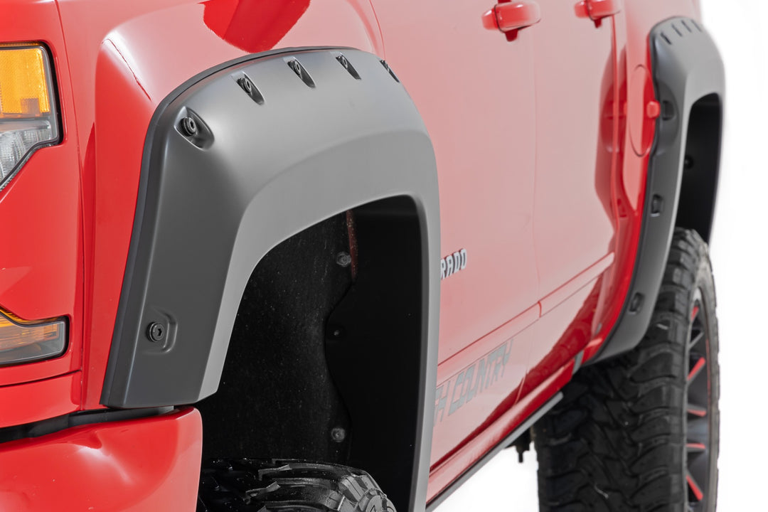 Pocket Fender Flares | 6'7" & 8' Bed | G7J Rainforest Green | Chevy Silverado 1500 (14-18)/2500HD