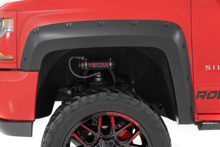 Pocket Fender Flares | 6'7" & 8' Bed | G7J Rainforest Green | Chevy Silverado 1500 (14-18)/2500HD