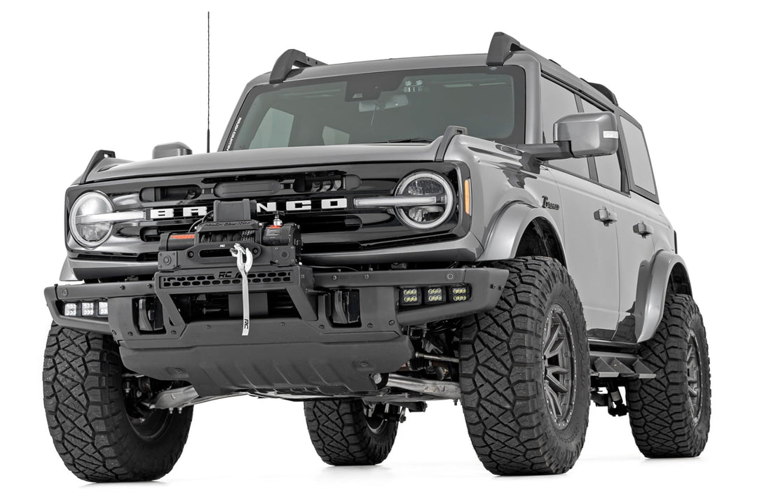 High Winch Mount | All Models | 12000S | 20 Inch Black Single Row LED | Ford Bronco (21-26)