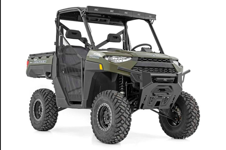 LED Light Kit | Bumper Mount | 12" Black Single Row | White DRL | Polaris Ranger XP 1000