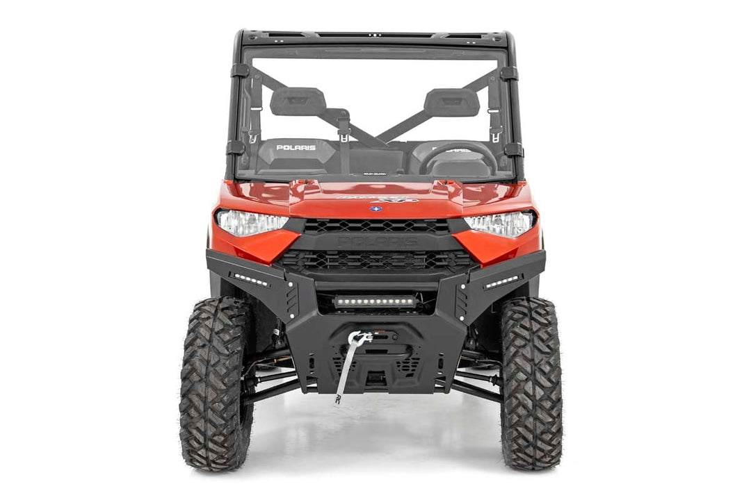 LED Light Kit | Bumper Mount | 12" Black Single Row | White DRL | Polaris Ranger XP 1000
