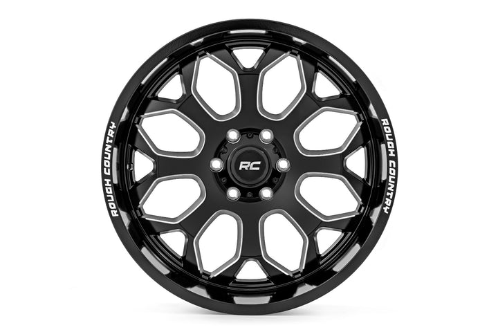 Rough Country 96 Series Wheel | One-Piece | Gloss Black | 22x10 | 6x5.5 | -19mm